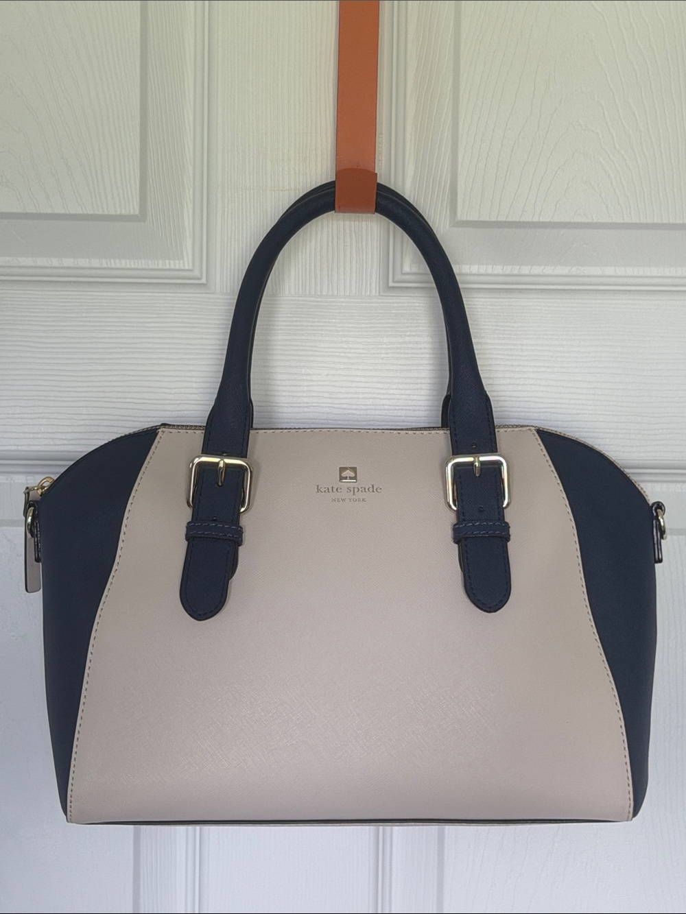 KATE SPADE New York Cove Street Pippa Satchel Pebble French Navy Leather - Picture 16 of 16